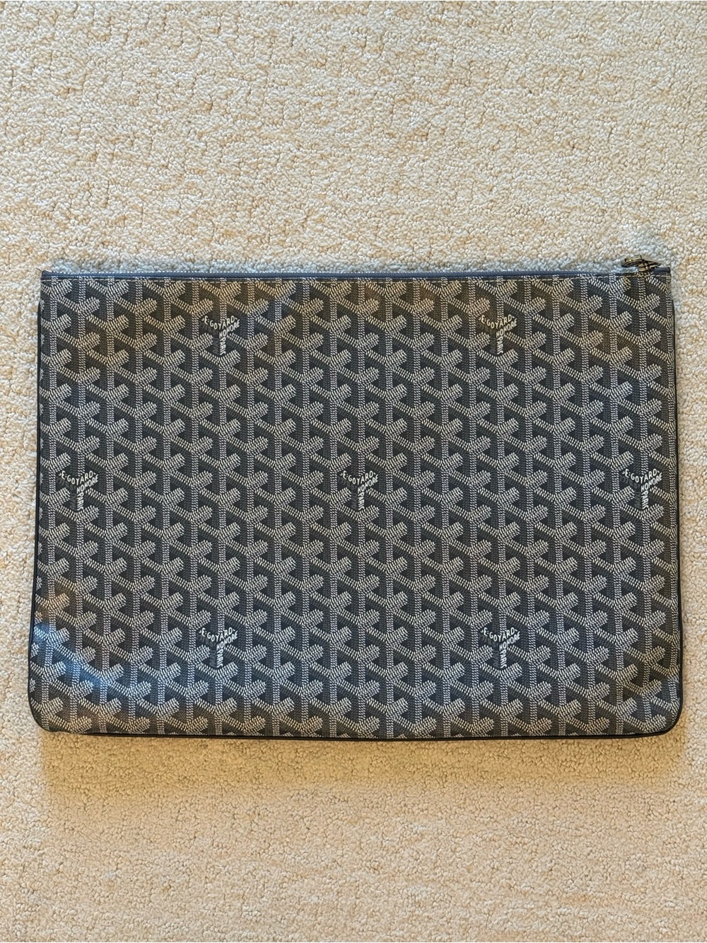 Goyard Senat GM Gray Zip Pouch